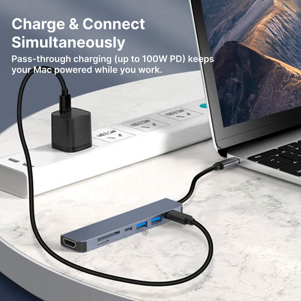 NexLink 7-in-1 USB-C Hub: HDMI, SD & USB For MacBook