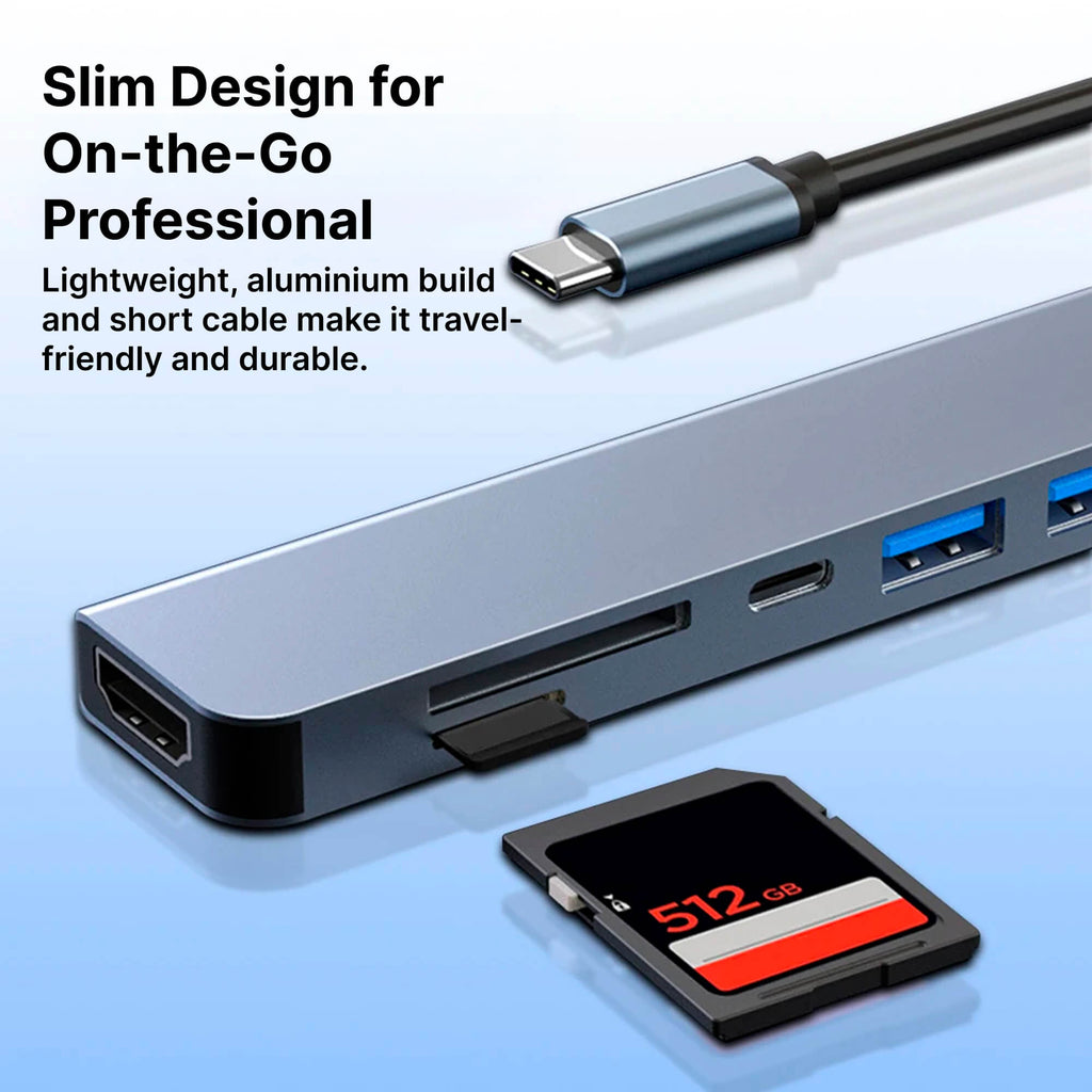 NexLink 7-in-1 USB-C Hub: HDMI, SD & USB For MacBook