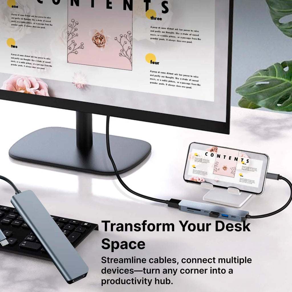 NexLink 7-in-1 USB-C Hub: HDMI, SD & USB For MacBook