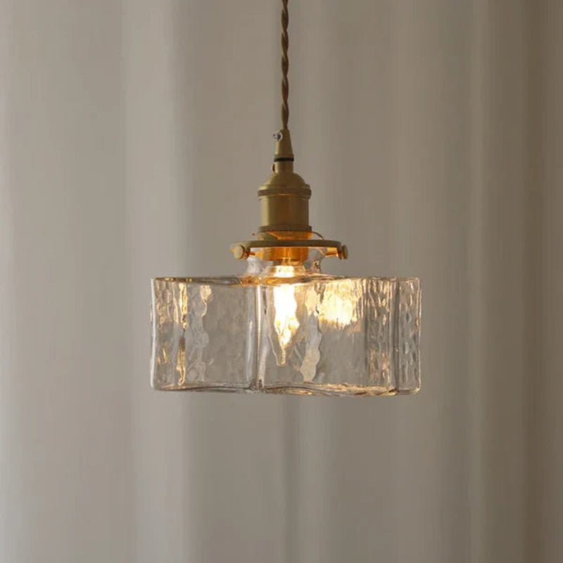 Vintage Glass Pendant Light with Copper Accents – Elegant Kitchen Pendant Lighting Fixture for Modern Interiors 1