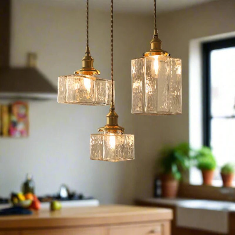 Vintage Glass Pendant Light with Copper Accents – Elegant Kitchen Pendant Lighting Fixture for Modern Interiors 4