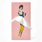 Vintage Pin-Up Tissue Box In Wood With Dress Designs