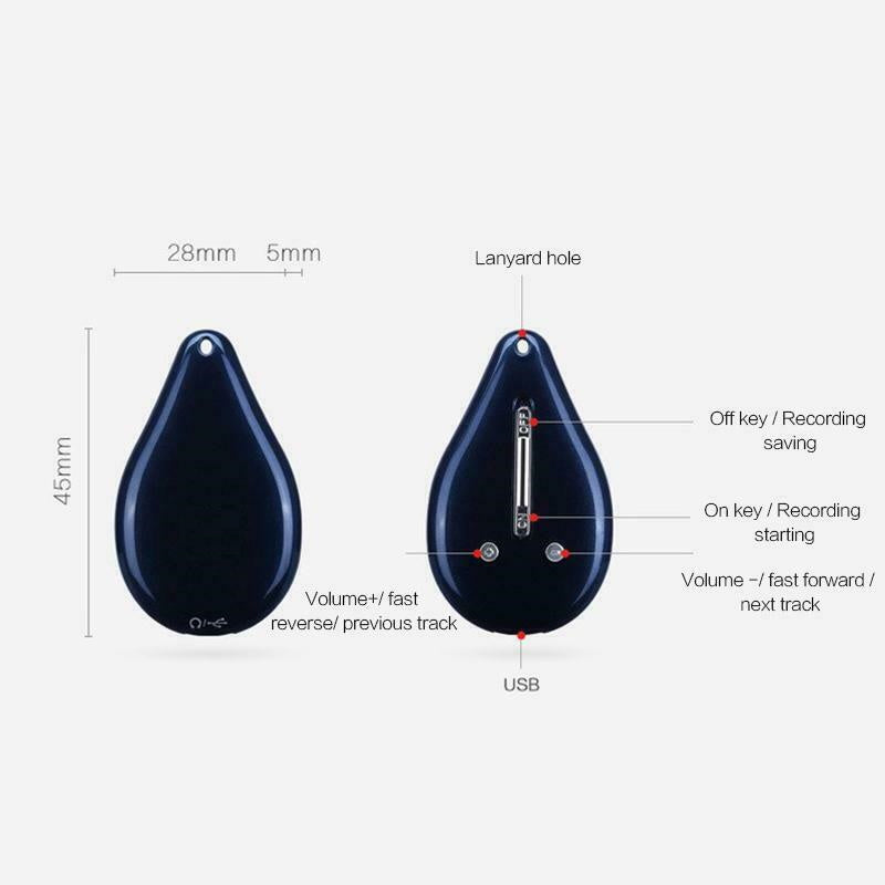 VoraKey Rekorder: Schlüsselanhänger-fähiger 100-Stunden-Speicher Ein-Knopf