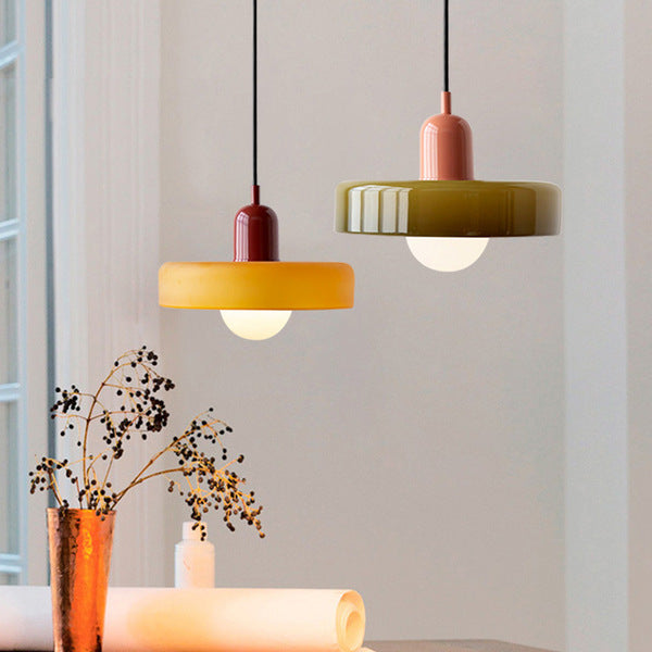 Arkea | Colored Glass Pendant Light With Adjustable Height