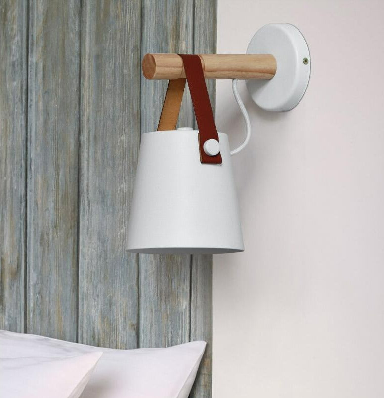 Wooden Nordic Wall Lamp – Minimalist Iron and Wood Sconce for Indoor Lighting – 38 cm Height 5