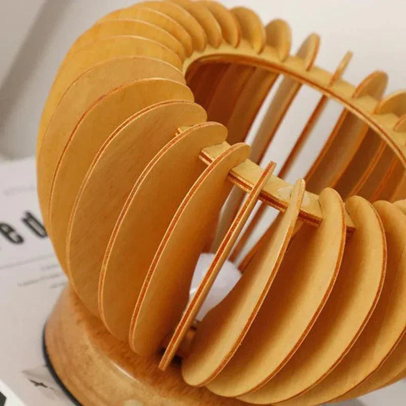 Wooden Table Lamp with Sculptural Design and Touch Controls – Eco-Friendly Bedside Lamp for Living Room and Bedroom 3