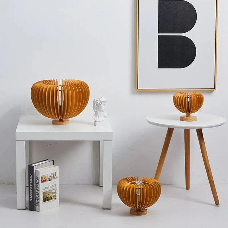 Wooden Table Lamp with Sculptural Design and Touch Controls – Eco-Friendly Bedside Lamp for Living Room and Bedroom 4