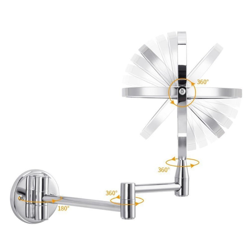 Adjustable LED Makeup and Bathroom Mirror with Dual Arm