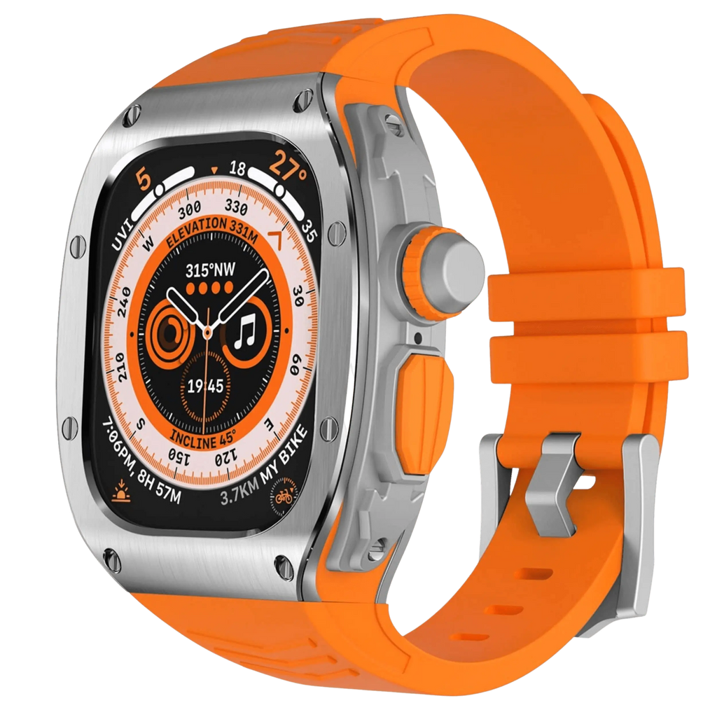 Edelstahlgehäuse und Silikonarmband für Apple Watch Ultra