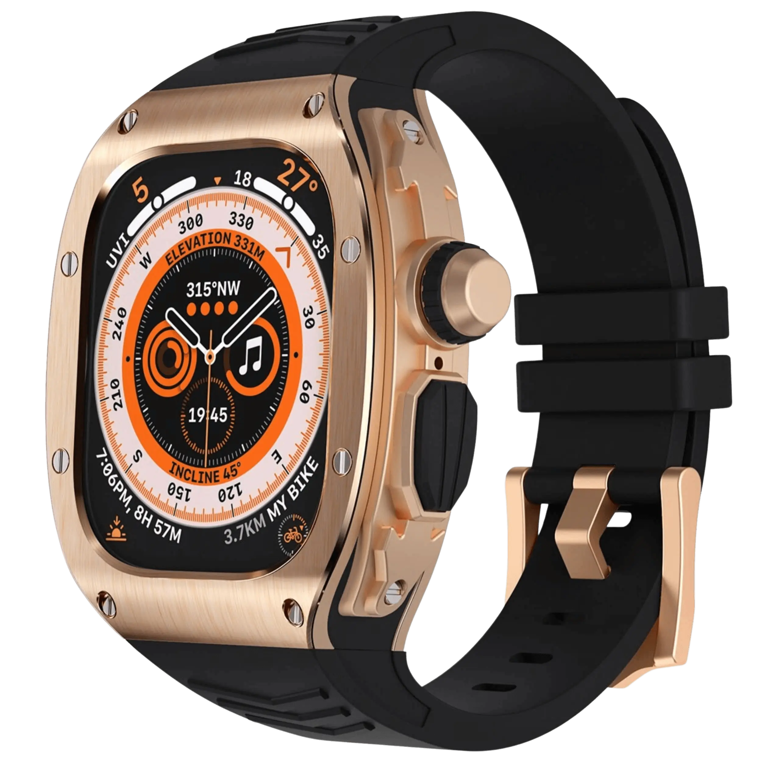 Apple Watch Ultra用ステンレススチールケースとシリコンバンド