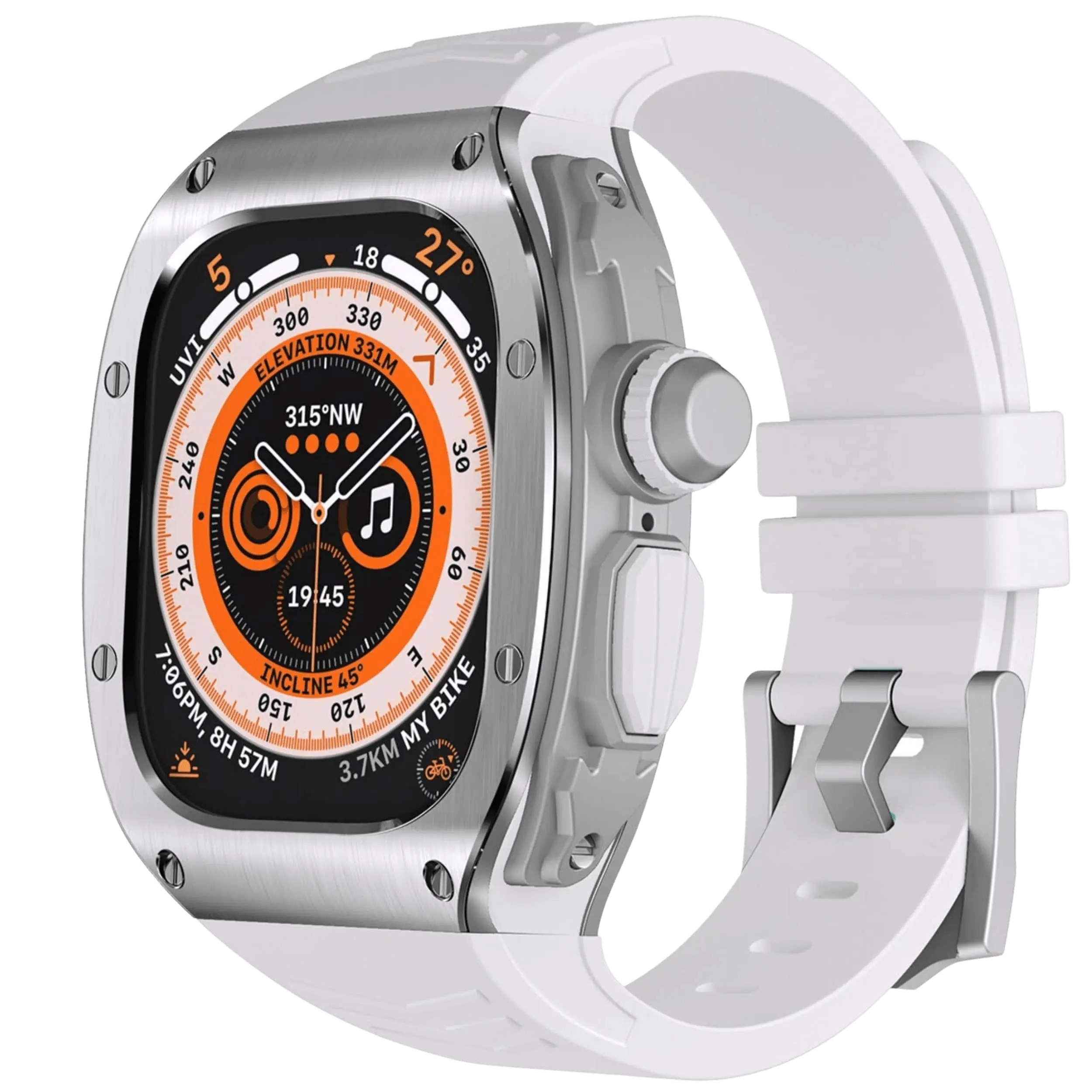 Apple Watch Ultra用ステンレススチールケースとシリコンバンド