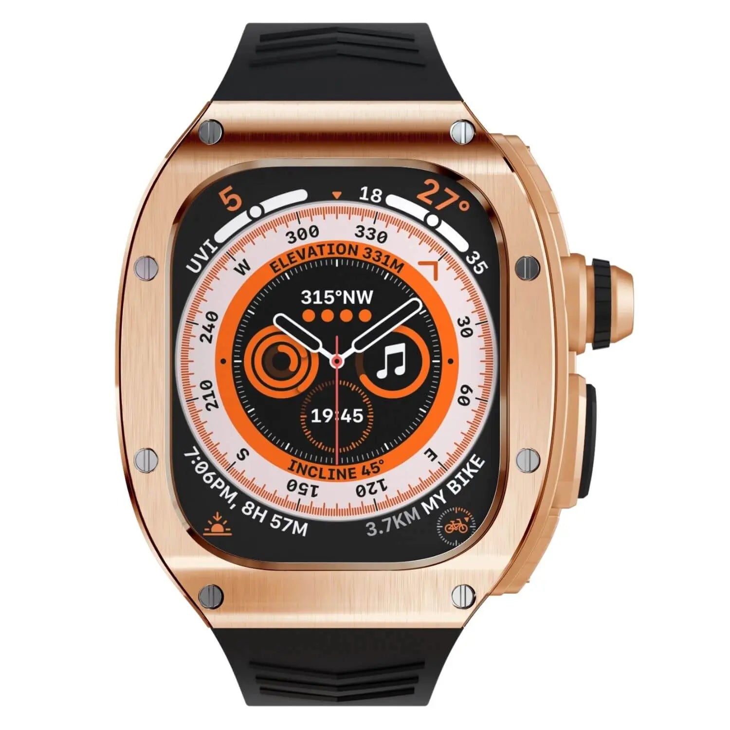 Edelstahlgehäuse und Silikonarmband für Apple Watch Ultra