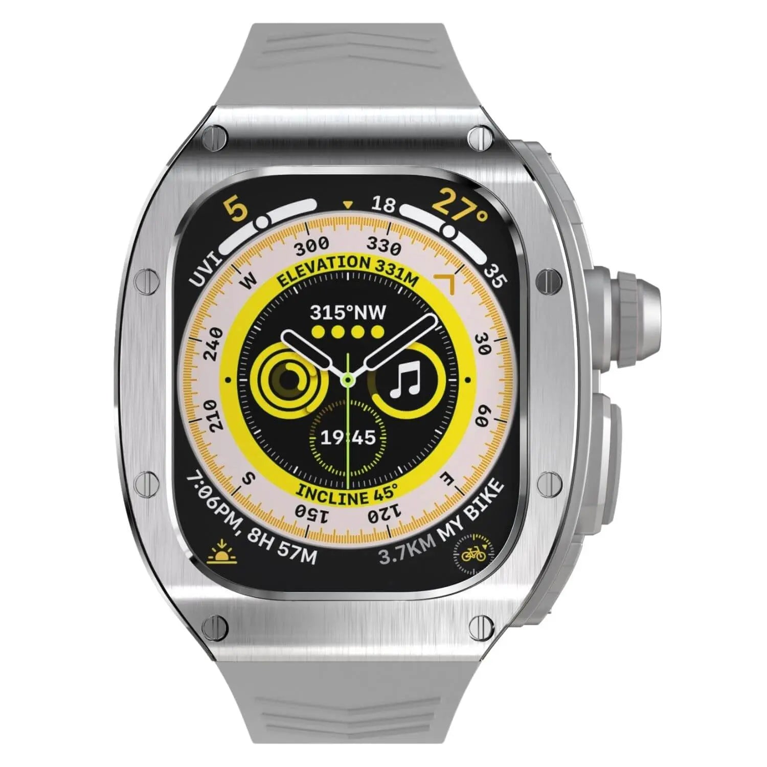 Edelstahlgehäuse und Silikonarmband für Apple Watch Ultra