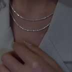 Lunera Starlight Minimalist Silver Necklace Set Elegant Versatile Pendant For Day And Evening Wear