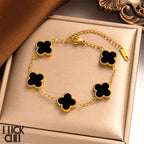 シルバクローブ クローバー 繊細なブレスレット 四つの花のチャーム付き