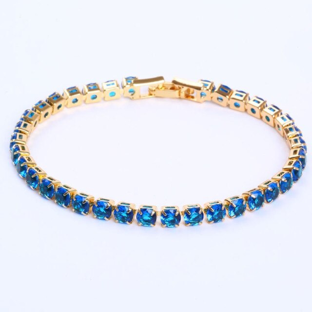 AriaLuxe Chain Tennis Bracelet With High Quality Zirconia Accents For Elegant Sparkling Style