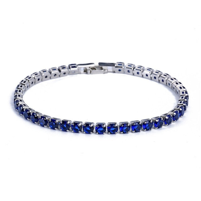 AriaLuxe Chain Tennis Bracelet With High Quality Zirconia Accents For Elegant Sparkling Style
