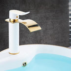 Gold & White Waterfall Faucet - Deck-Mount, Single-Handle