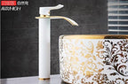 Gold & White Waterfall Faucet - Deck-Mount, Single-Handle