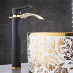 Gold & White Waterfall Faucet - Deck-Mount, Single-Handle