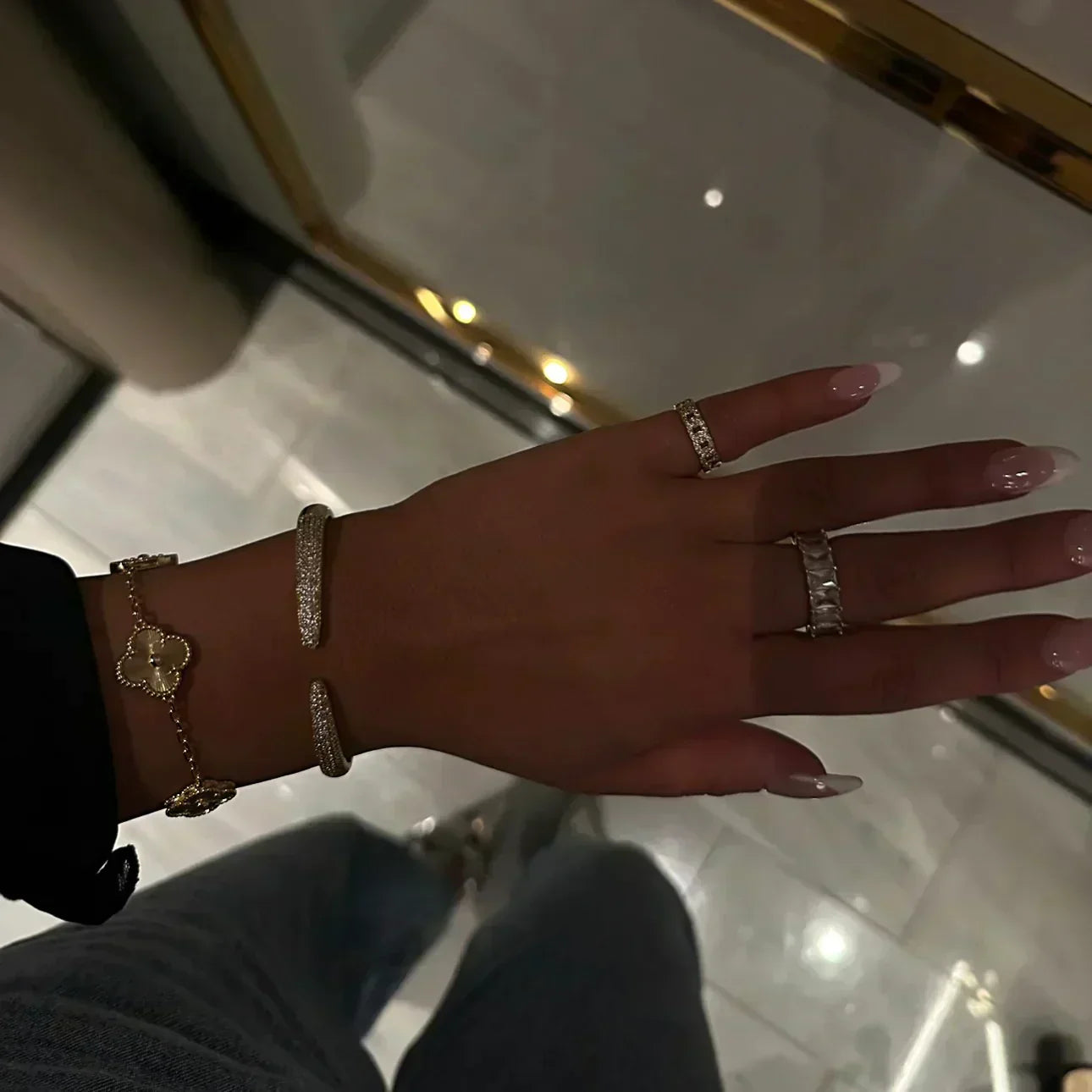 Liora Amber Clover 3-Piece Set Necklace, Bracelet, Earrings