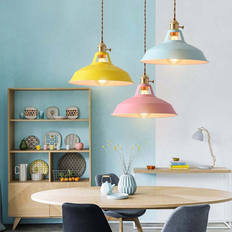 Iriselle Morandi Metal Pendant Light Colorful Glow