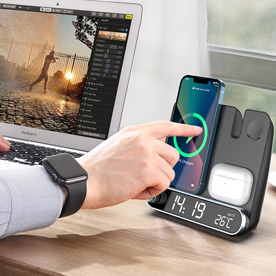 LumaCore 3-in-1 Wireless Charging Station And Alarm Clock