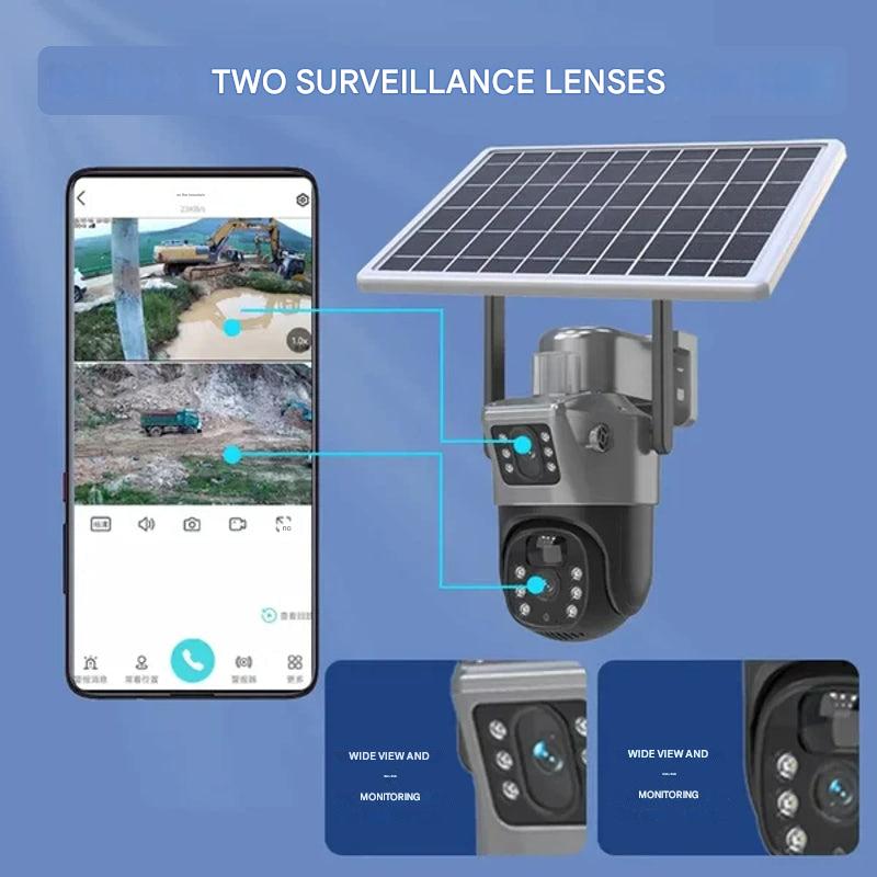 Fenlor Solar 4K Wireless Security Camera With Dual Lens, 10x Zoom, 4G Or WiFi Connectivity, Self Powered