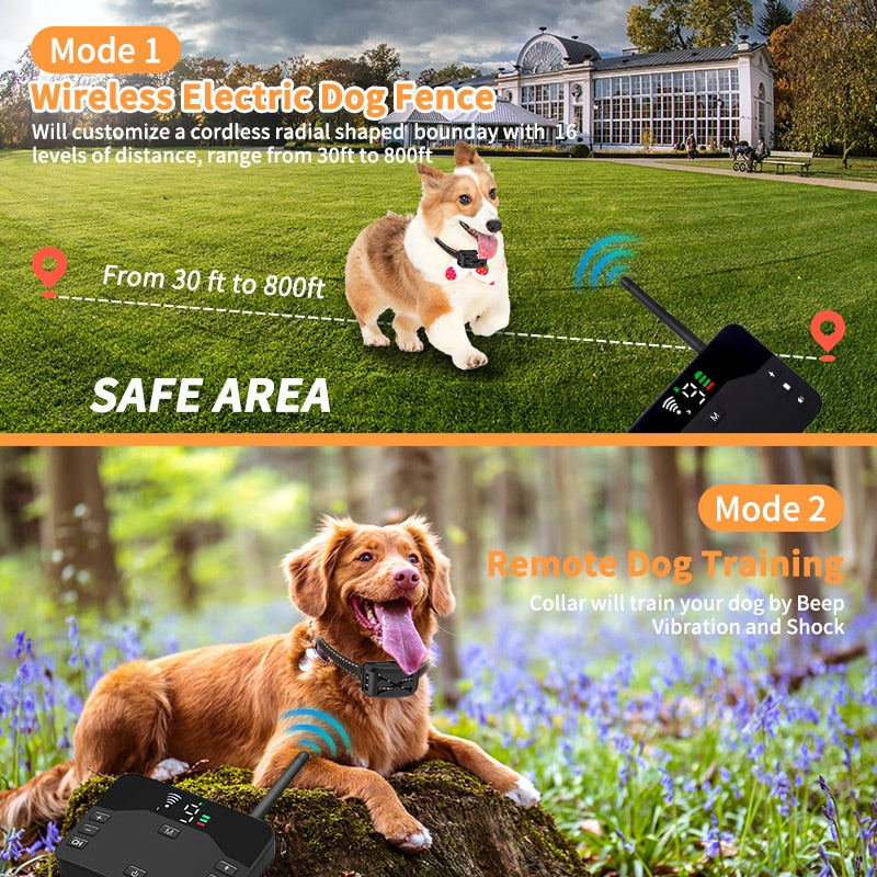 PawGuard Wireless Dog Fence Collar with Training Modes