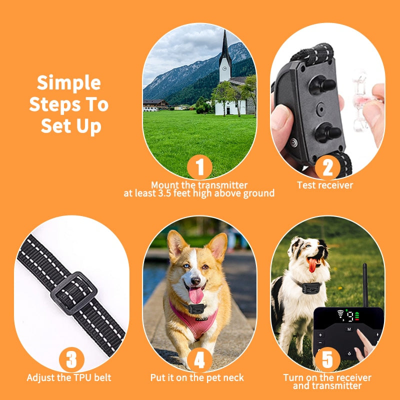 PawGuard Wireless Dog Fence Collar with Training Modes