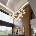 Aurora Cascade Glass Chandelier with Aluminum Frame