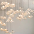 Aurora Cascade Glass Chandelier with Aluminum Frame