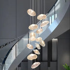 Aurora Cascade Glass Chandelier with Aluminum Frame