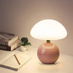 Lunelle French Cream Mushroom Table Lamp Bauhaus Style