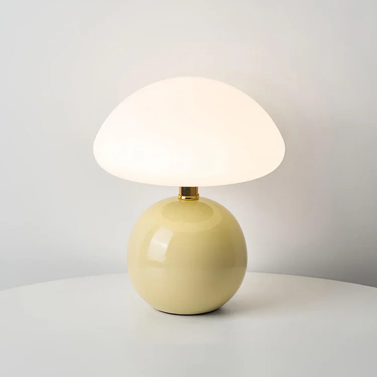 Bellemuse French Cream Mushroom Table Lamp Vintage Style