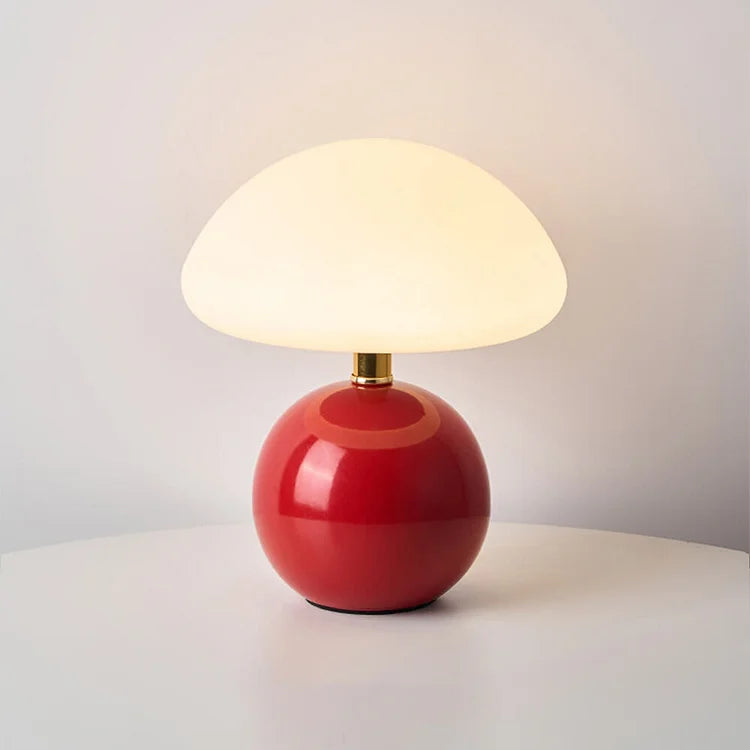 Lunelle French Cream Mushroom Table Lamp Bauhaus Style
