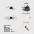 Aurek Industrial Sputnik LED Ceiling Light for Living Rooms