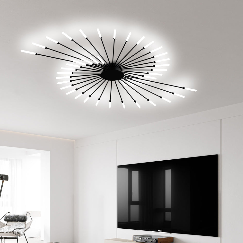 Aurek Industrial Sputnik LED Ceiling Light for Living Rooms