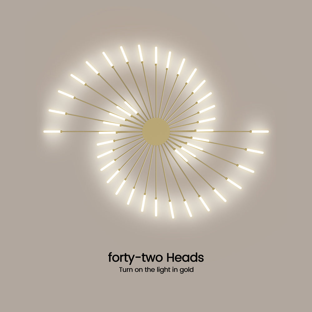 Aurek Industrial Sputnik LED Ceiling Light for Living Rooms