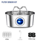 Fuente silenciosa de acero inoxidable para gatos para hidratación saludable