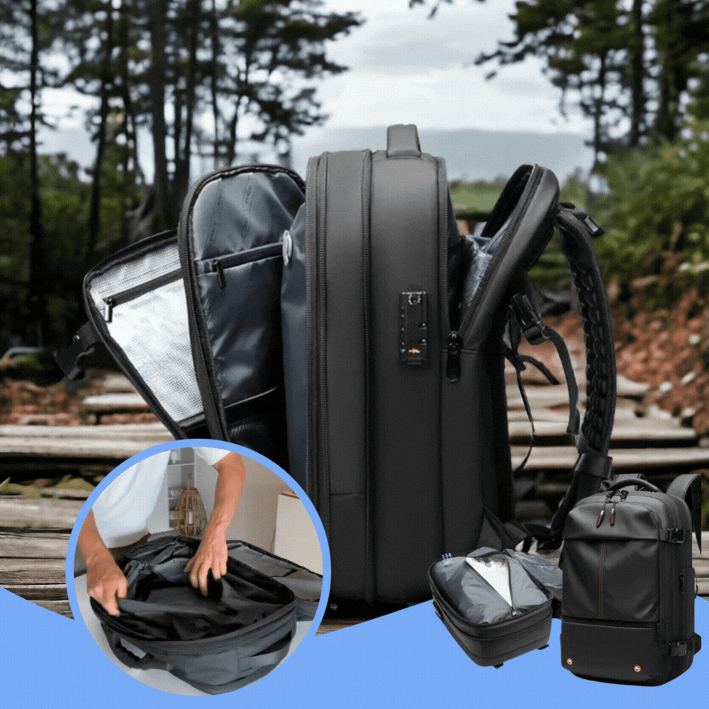 AstraVoyage 60L Expandable Backpack with Wet Dry Storage