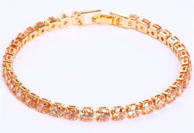 AriaLuxe Chain Tennis Bracelet With High Quality Zirconia Accents For Elegant Sparkling Style