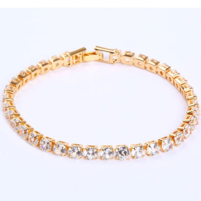 AriaLuxe Chain Tennis Bracelet With High Quality Zirconia Accents For Elegant Sparkling Style
