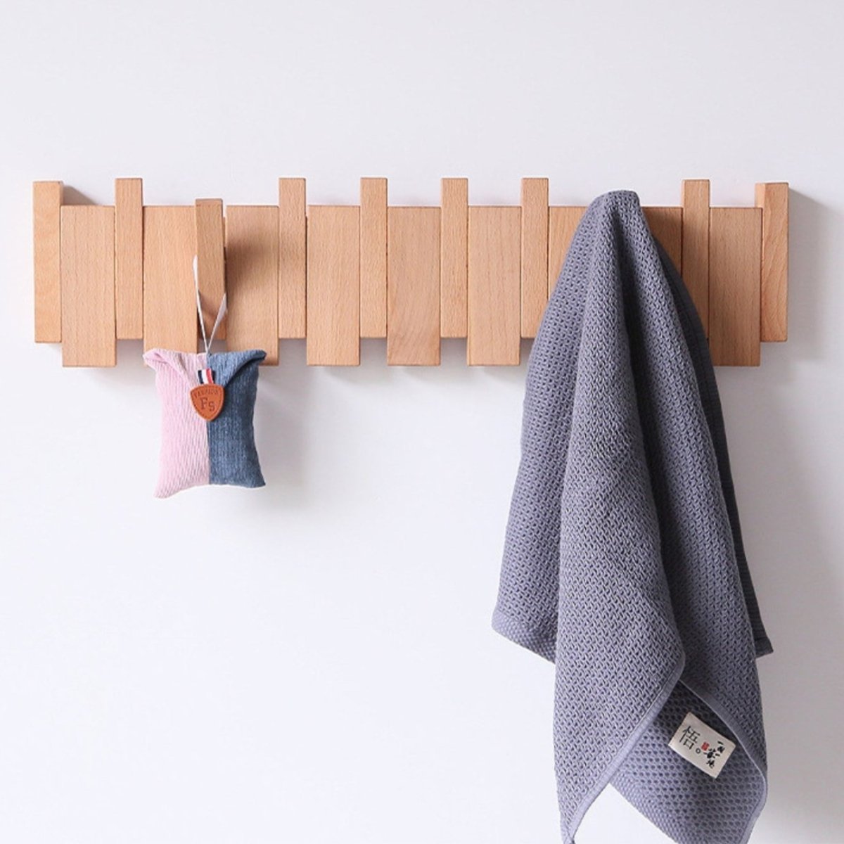 HarmoniWood Handmade Wooden Coat Rack for Hallway Entry