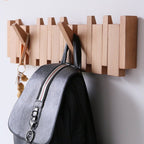 HarmoniWood Handmade Wooden Coat Rack for Hallway Entry