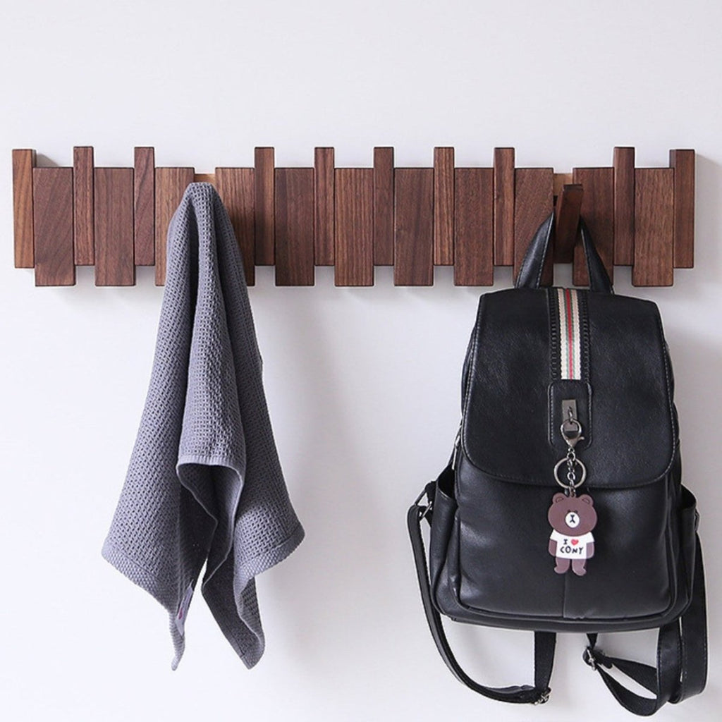 HarmoniWood Handmade Wooden Coat Rack for Hallway Entry