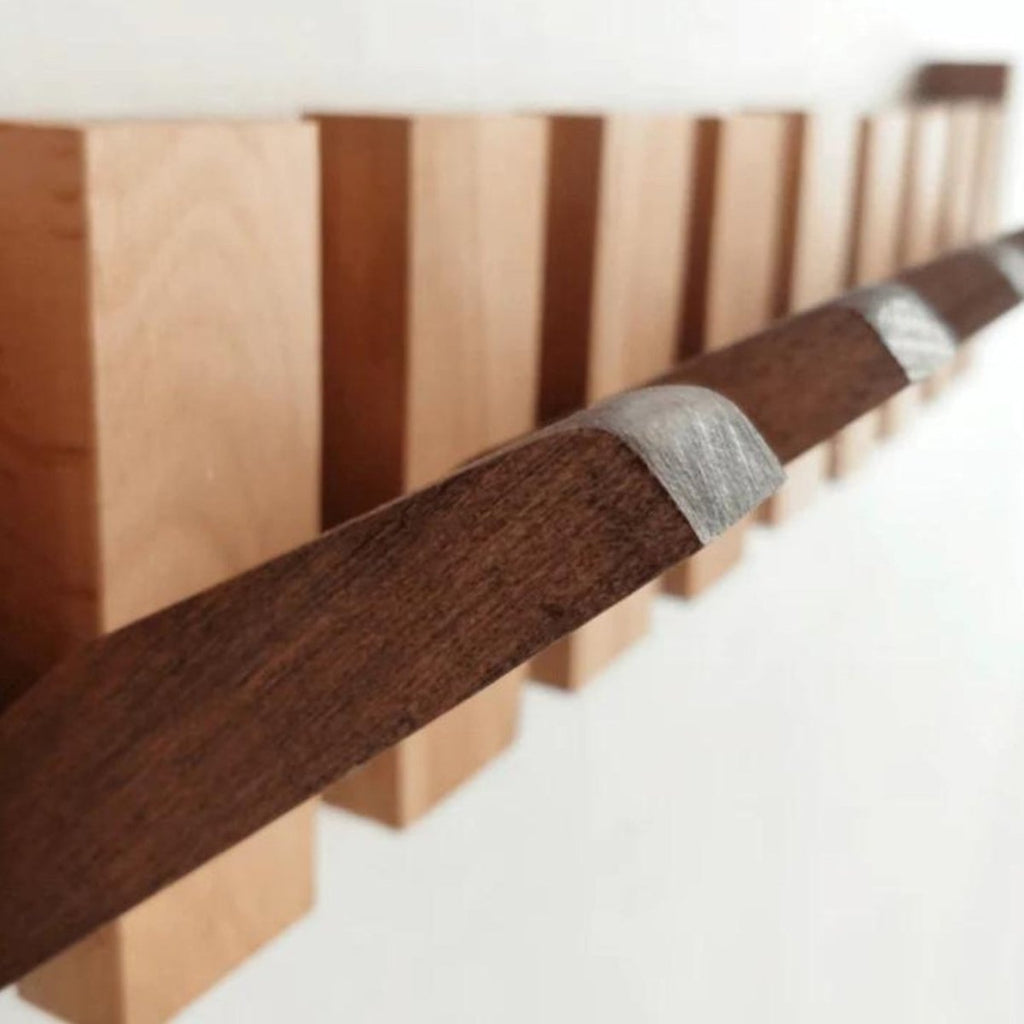 HarmoniWood Handmade Wooden Coat Rack for Hallway Entry