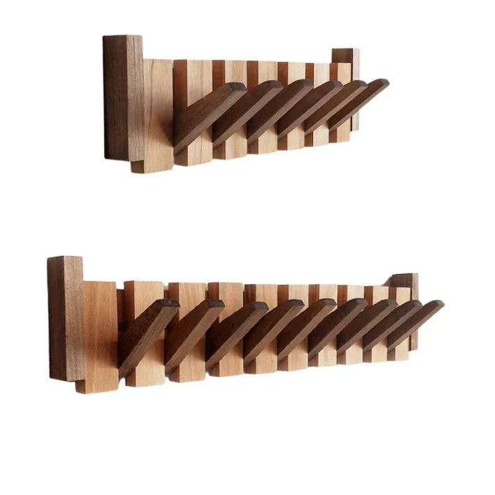 AriaWood Piano Coat Rack In Wood, Artistic Hallway Wall Hanger For Coats Hats And Scarves
