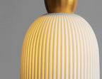 Aurea Deco Ribbed Ceramic Pendant Light With Bulb Included