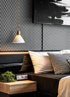 Aurea Deco Ribbed Ceramic Pendant Light With Bulb Included